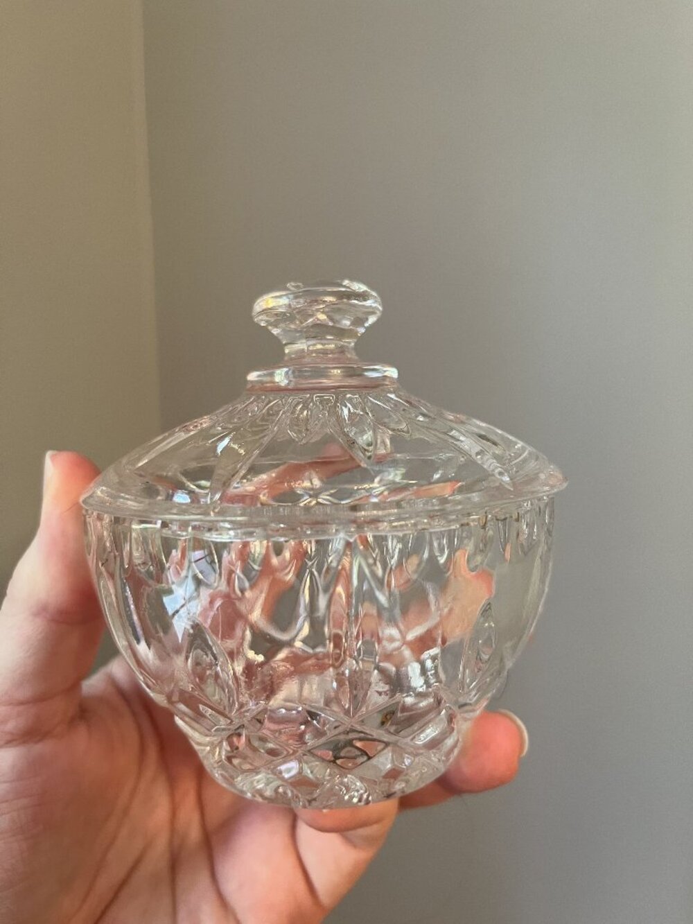 Vintage Gorham King Edward Collection Sugar Dish with Lid Chrystal